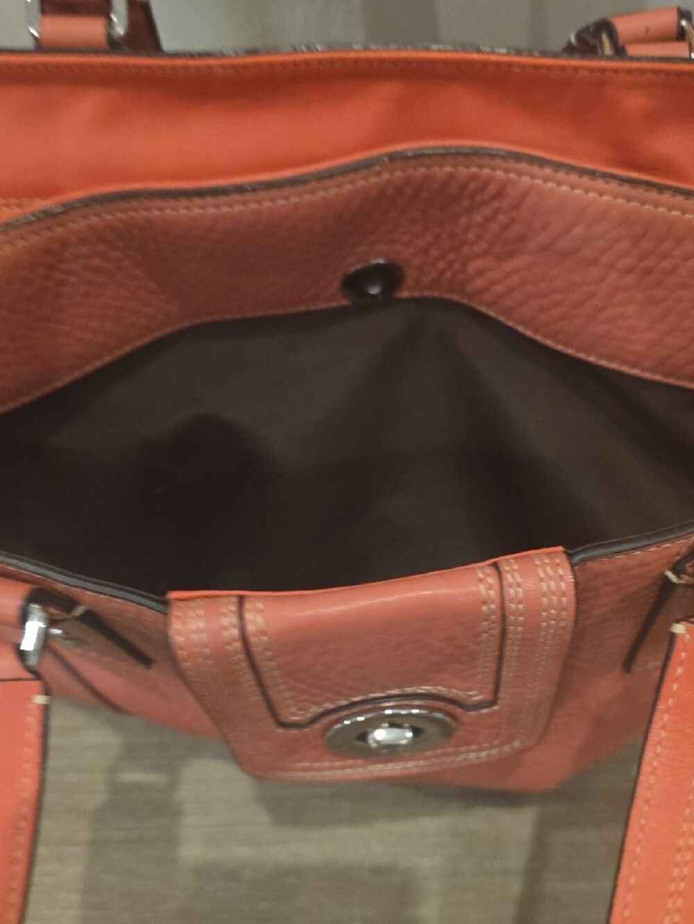 Coach Soft Milled Large Hampton Tote - Picture 8 of 12